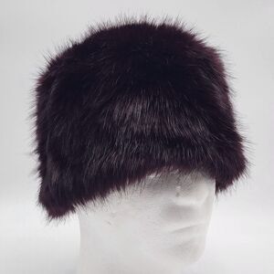 MERONA‎ Faux Fur Pillbox Hat Lined Women's Size One Size Burgundy VTG